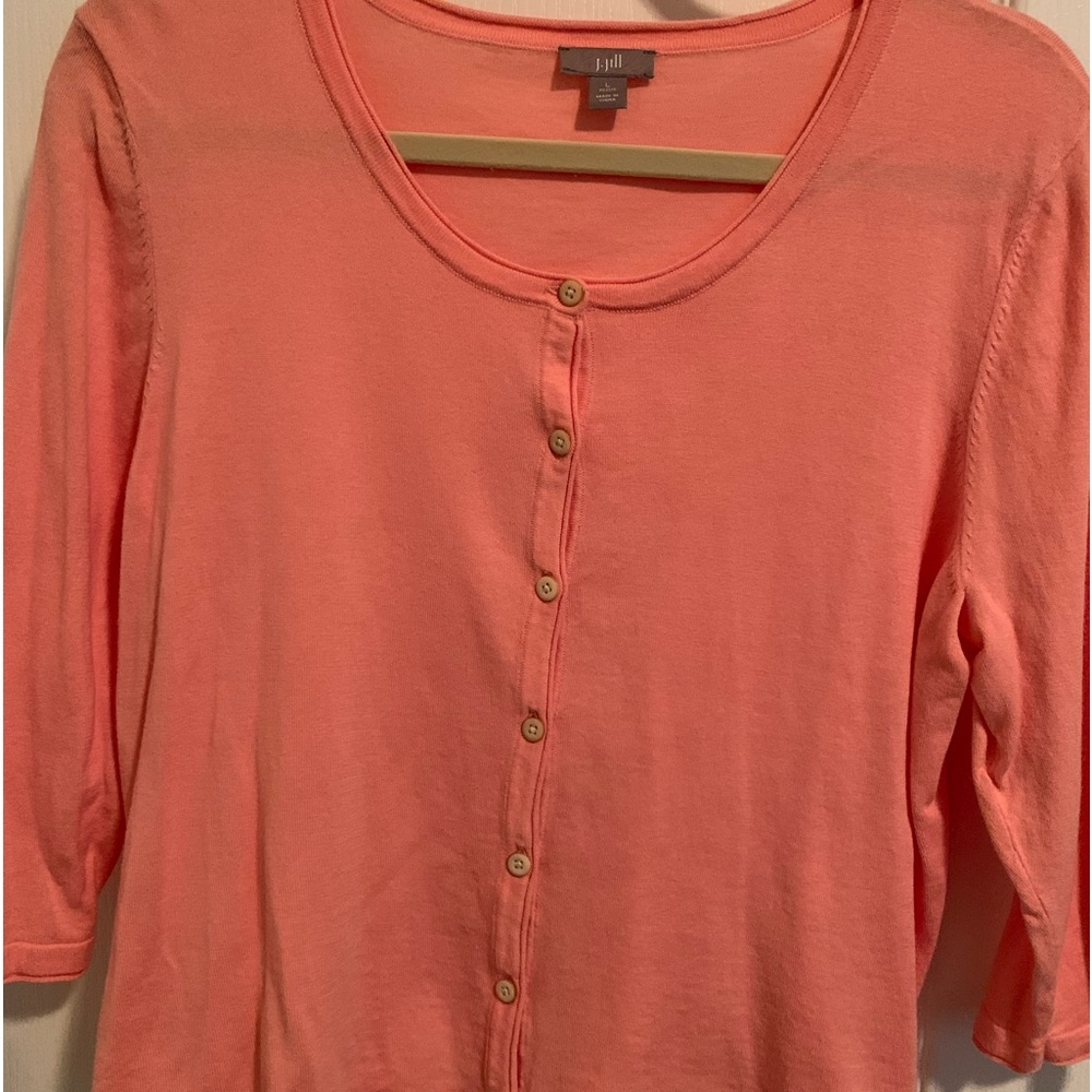 J. Jill three-quarter length sleeve cropped sweater.